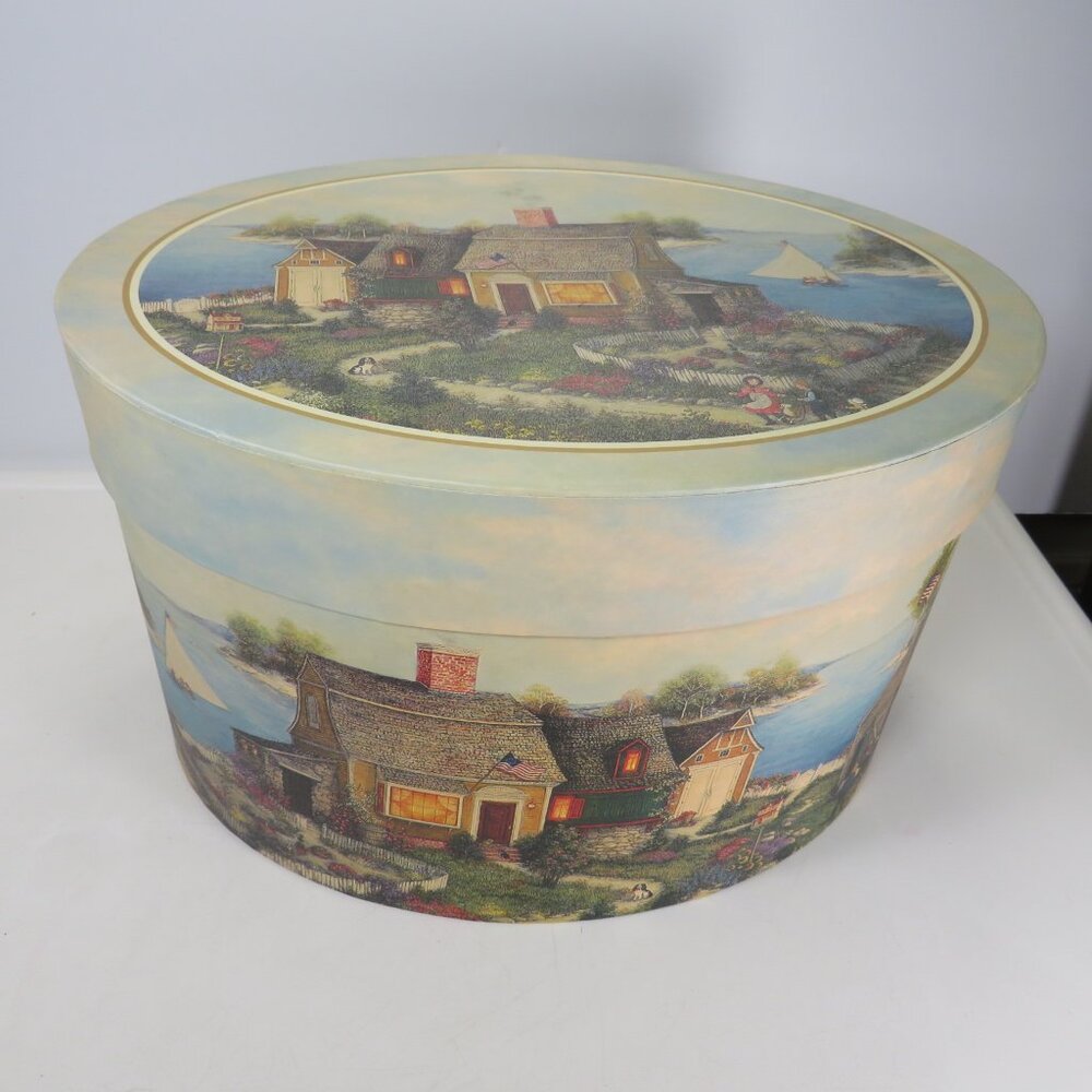 Nantucket Costal Large Oval Box Storage by Bob's Boxes Linda Nelson Stocks
